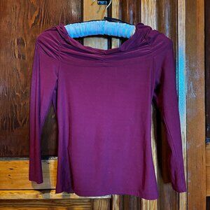 Vintage Zio Crimson Cowl Neck Stretchy Top Size Medium